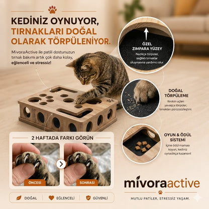 Mivora-Active™  Kediler İçin Oynarken Tırnak Törpüleme Kutusu